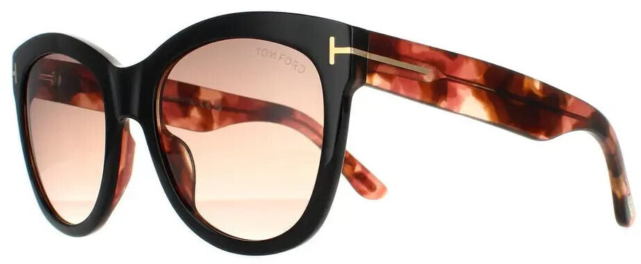 Tom Ford FT0870/S 05F Tortoise Shell Sunglasses - Brown / Tortoise frame, Pink lens