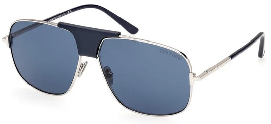 Tom Ford FT1096/S 16V Silver Sunglasses - Silver / Gunmetal frame, Blue lens