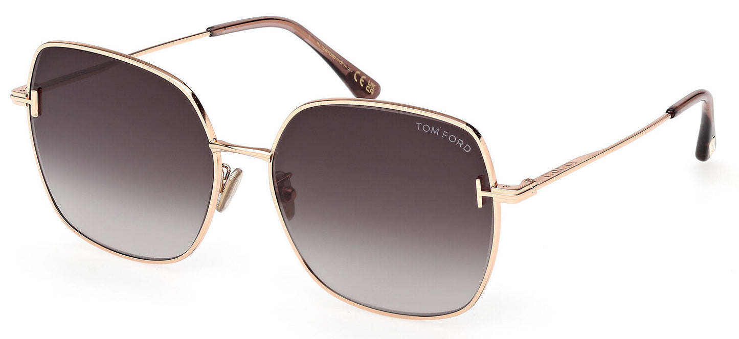 Tom Ford FT1250-K/S 33B Gold Sunglasses - Gold frame, Brown lens