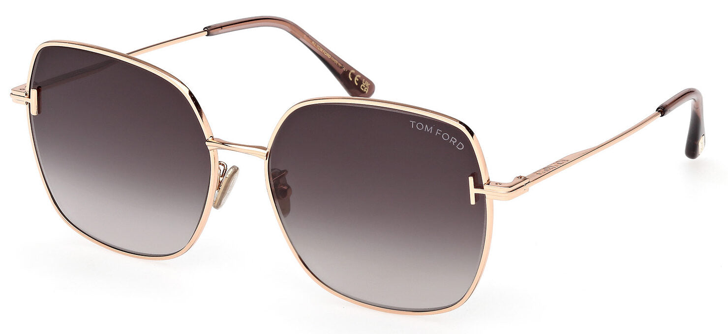 Tom Ford FT1250-K/S 33B Gold Sunglasses - Gold frame, Brown lens