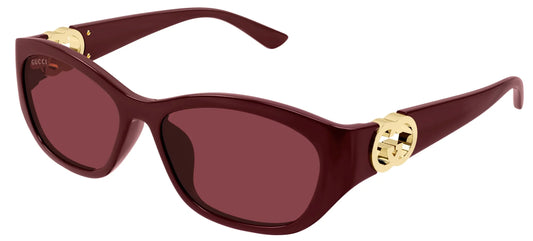 Gucci GG1826SK 003 Bordeaux Sunglasses - Red / Burgundy frame, Red Lens