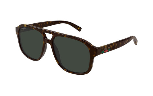 Gucci GG1856S 002 Havana Sunglasses - Brown / Tortoise frame, Green lens