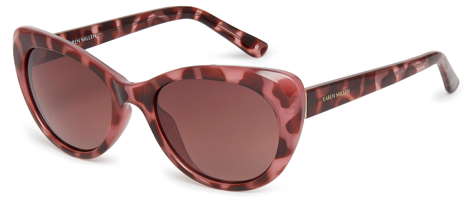 Karen Millen KM5024 223 54 Purple Havana Sunglasses - Brown / Tortoise frame, Purple lens