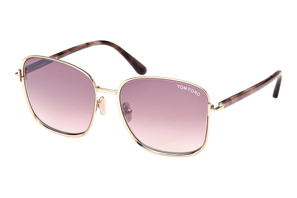 Tom Ford FT1029/S 28Z Rose Gold Sunglasses - Pink / Rose frame, Purple lens
