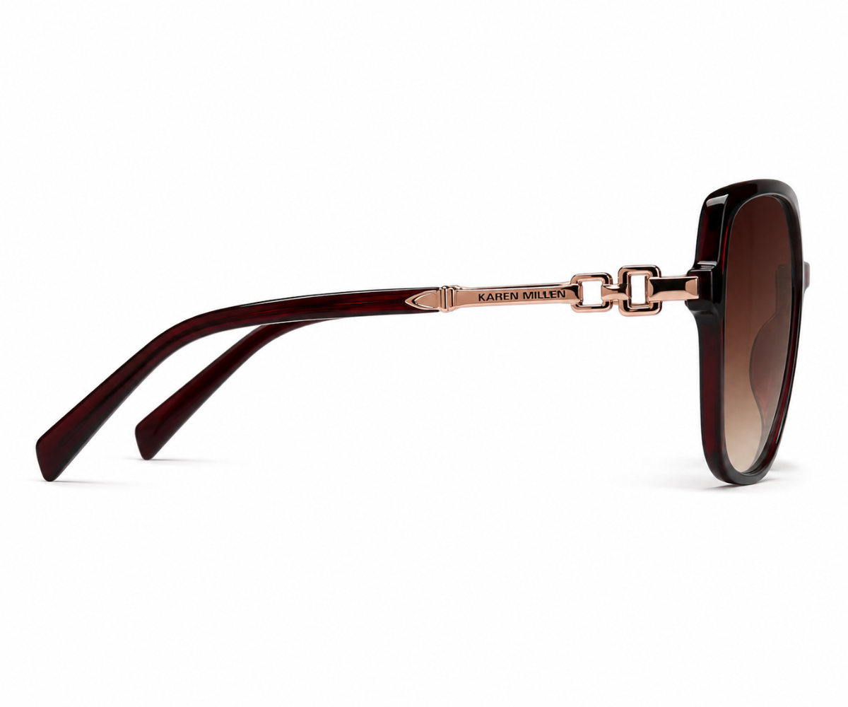 Karen Millen KM5065 237 Dark Red Horn Sunglasses