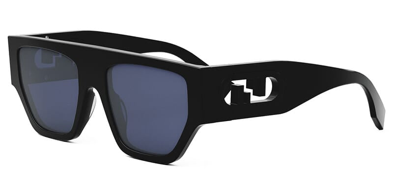 Fendi FE40108U 54 01V Black Sunglasses - Black frame, Blue lens