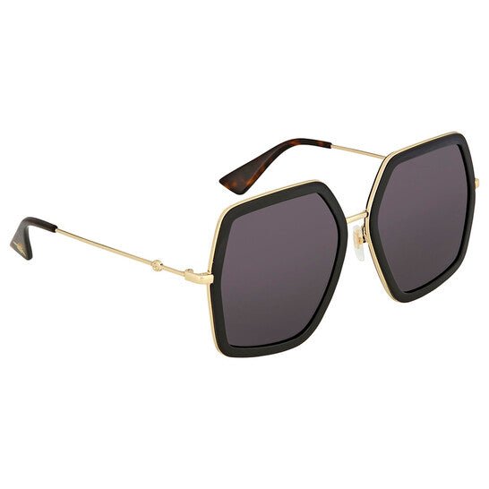 Gucci GG0106S-001 56 Gold Sunglasses - Gold frame, Purple lens