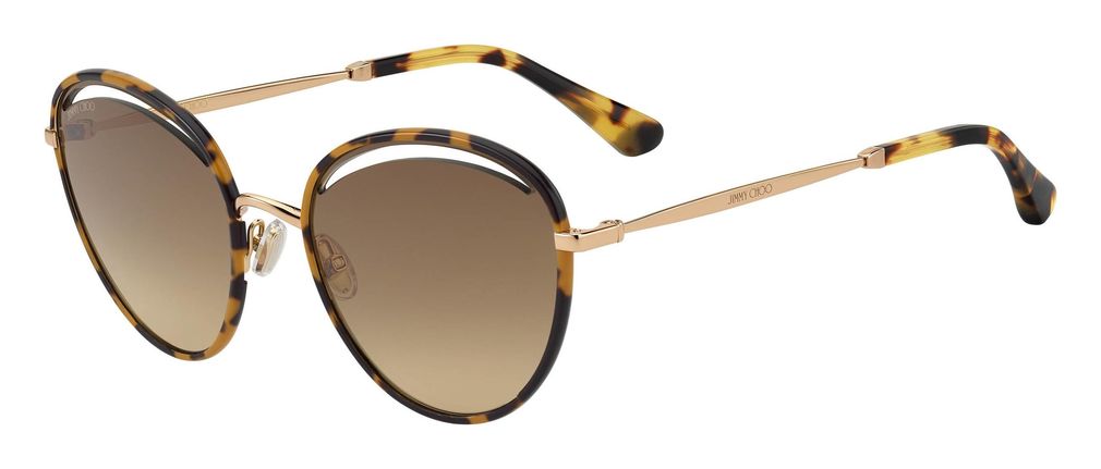 Jimmy Choo MALYA/S 06J GOLD HAVANA Havana Gold Sunglasses - Brown / Tortoise frame, Brown Gradient lens