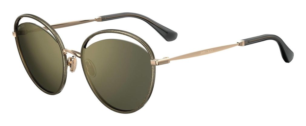 Jimmy Choo MALYA/S W8Q GOLD GLTTGRY Green Glitter Sunglasses - Green frame, Green Mirror lens