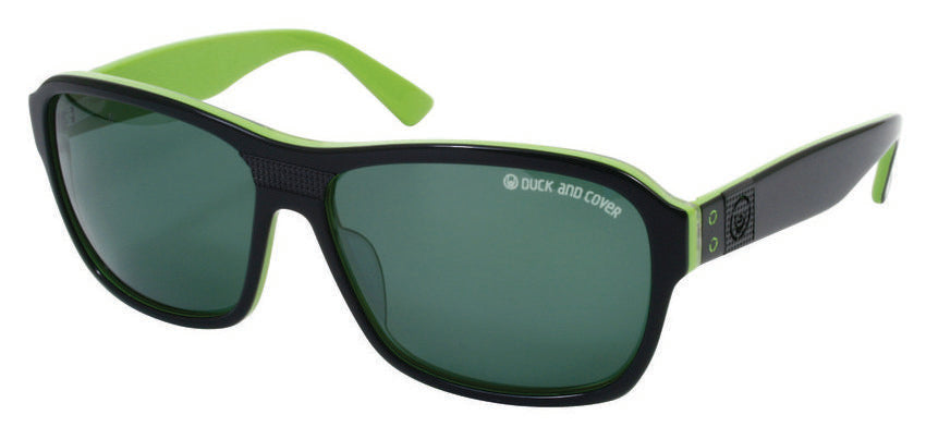 Duck and Cover DCS015 C1 Black Sunglasses - Black frame, Green lens