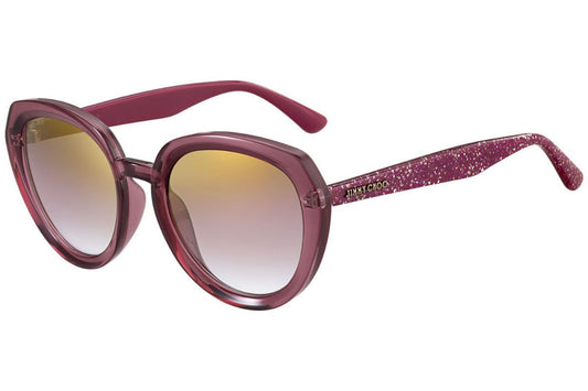 Jimmy Choo MACE/S QH0 CYCLAMEN Sunglasses - Purple frame, Brown Gold Gradient lens