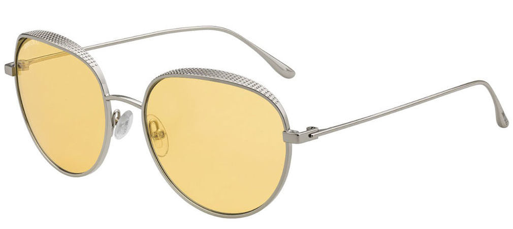 Jimmy Choo ELLO/S DYG GOLD YELLOW Silver Sunglasses - Silver / Gunmetal frame, Yellow lens