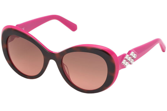 Swarovski SK0224/S 56F Dark Havana Pink Sunglasses - Brown / Tortoise frame, Brown lens