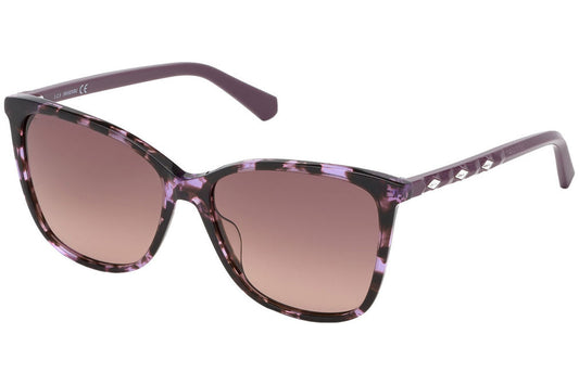 Swarovski SK0222/S 55T Purple Havana Sunglasses - Brown / Tortoise frame, Brown lens