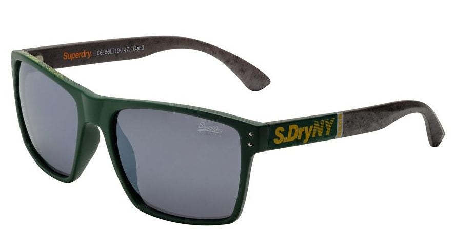 Superdry SDS-KOBE-107 Dark Olive Green Sunglasses - Green frame, Grey lens