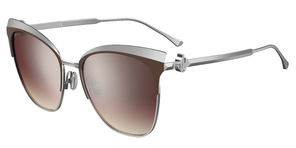 Jimmy Choo JULY/S WIJ RUTHEN Ruthenium Brown Sunglasses - Brown / Tortoise frame, Brown Gradient Silver Mirror lens