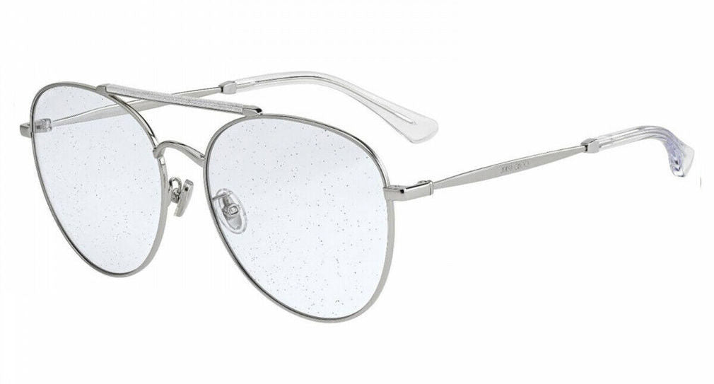Jimmy Choo ABBIE/G/S MXV SLVGLTTRPRLD Silver Glitter Sunglasses - Silver / Gunmetal frame, Lilac Glitter lens