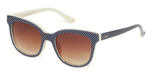 Joules JS7056 643 52 Blue Dot Pattern Sunglasses - Blue frame, Brown lens