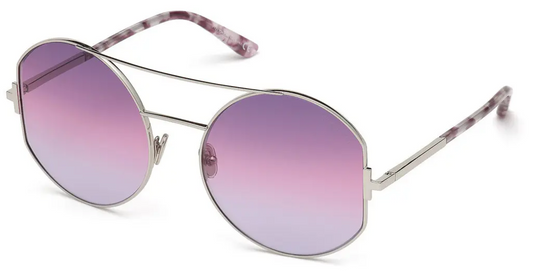 Tom Ford FT0782 16Y Shiny Palladium Sunglasses - Silver / Gunmetal frame, Purple lens