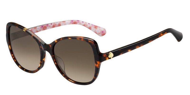 Kate Spade ESMAE/G/S MAP Dark Havana Sunglasses - Brown / Tortoise frame, Brown lens