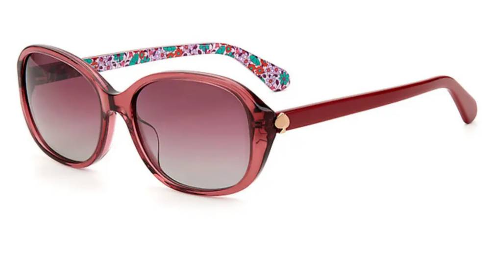 Kate Spade IZABELLA/G/S LHF BURGUND Clear Burgundy Opal Sunglasses - Red / Burgundy frame, Red lens