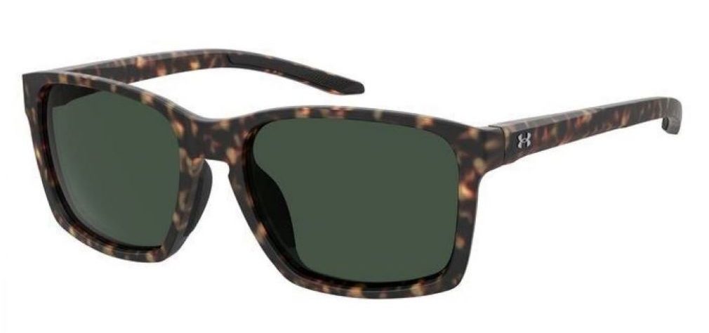Under Armour UA 0010/F/S 086 HAVANA Dark Havana Sunglasses - Brown frame, Green lens