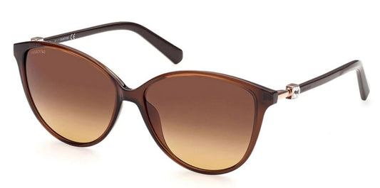 Swarovski SK0331/S 48F Transparent Dark Brown Sunglasses - Clear / Nude frame, Brown lens