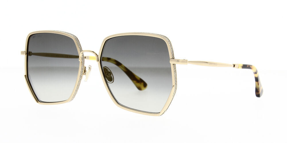 Jimmy Choo ALINE/S J5G GOLD Gold Crystals Sunglasses - Gold frame, Brown Gradient Mirror lens