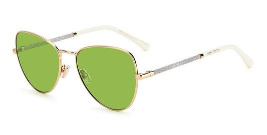 Jimmy Choo CAROL/S Y3R GOLD Sunglasses - Gold frame, Green lens