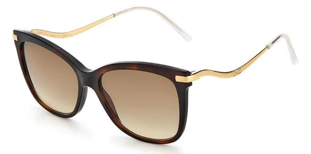Jimmy Choo STEFF/S 02V GLITTER Havana Glitter Sunglasses - Brown / Tortoise frame, Brown Gradient lens