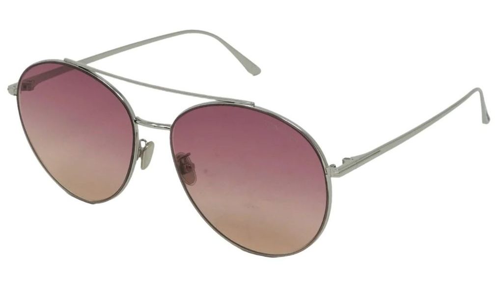 Tom Ford FT0757-D/S 16F Shin Palladium Sunglasses - Silver / Gunmetal frame, Pink lens