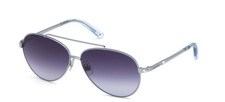Swarovski SK0194/S 84W Shiny Light Blue Sunglasses - Blue frame, Blue lens