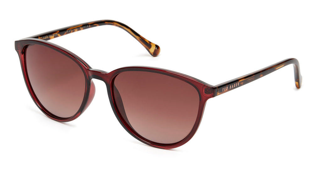 Ted Baker TB1442 200 57 Burgundy Sunglasses - Red / Burgundy frame, Brown lens