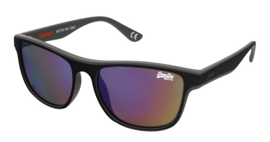 Superdry SDS-ROCKSTEP-127 Matte Black Sunglasses - Black frame, Purple lens