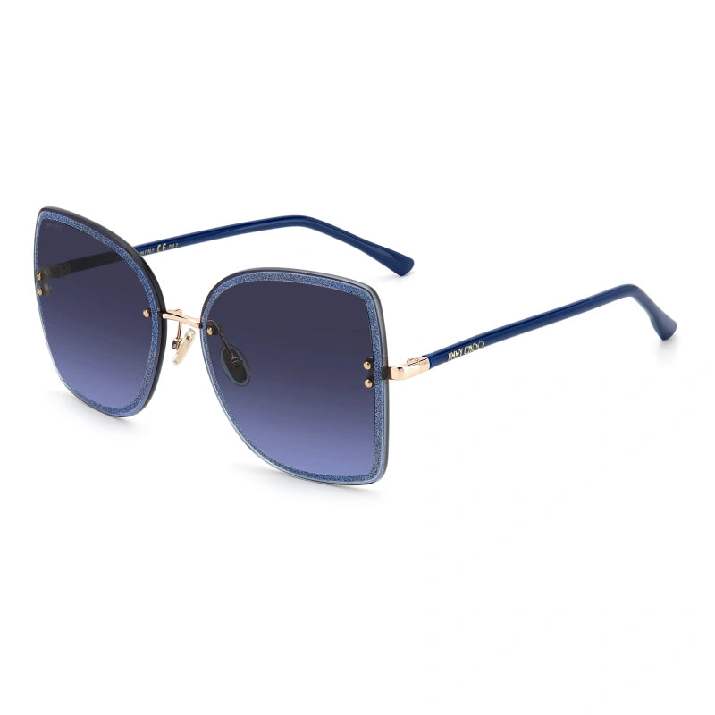 Jimmy Choo LETI/S LKS GOLD BLUE Sunglasses - Blue frame, Grey Shaded Blue lens