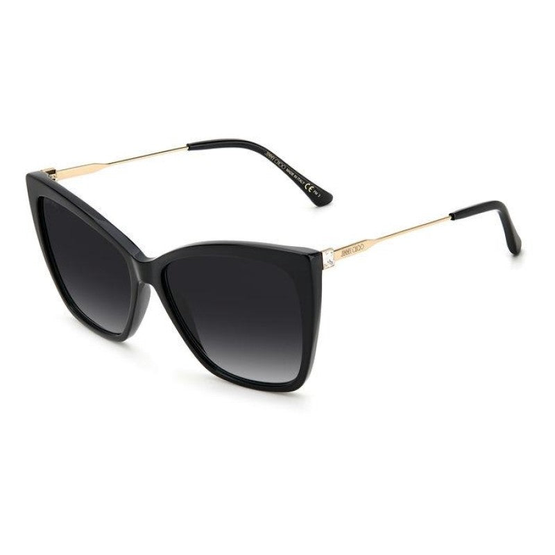 Jimmy Choo SEBA/S 807 BLACK Black/Gold Sunglasses - Gold frame, Black/Grey Gradient Lens