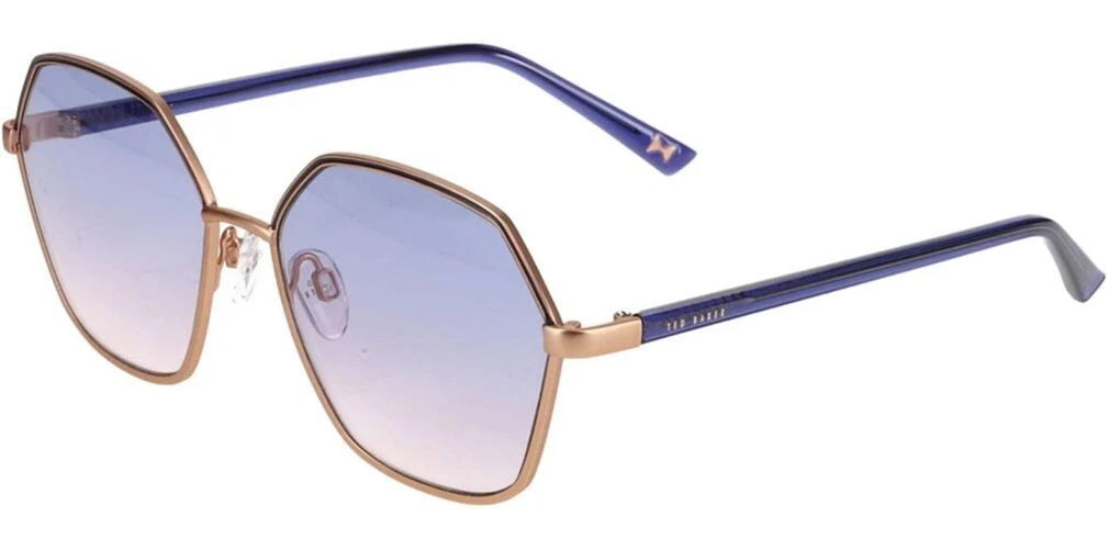 Ted Baker TB1643 403 57 Rose Gold Sunglasses - Pink / Rose frame, Blue Pink Gradient lens