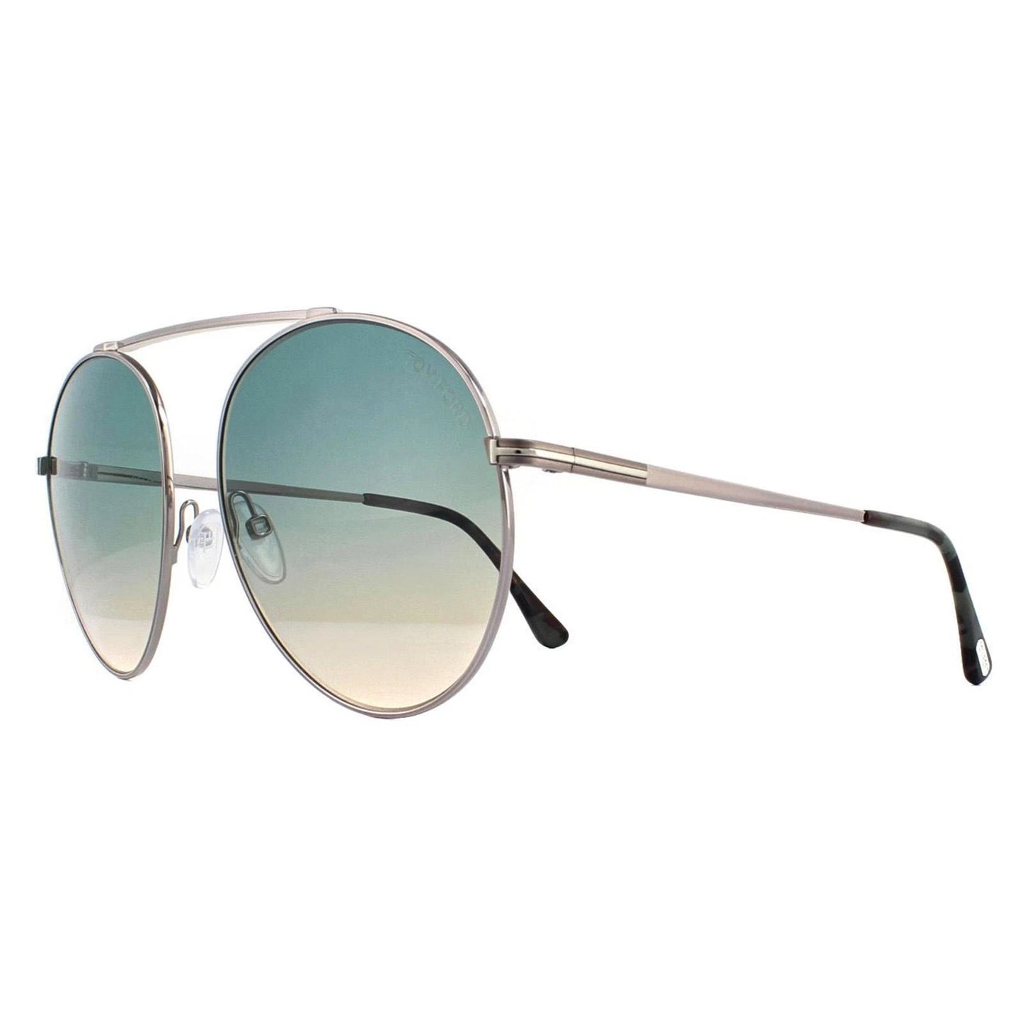 Tom Ford FT0571/S 14W Silver Sunglasses - Silver / Gunmetal frame, Blue lens