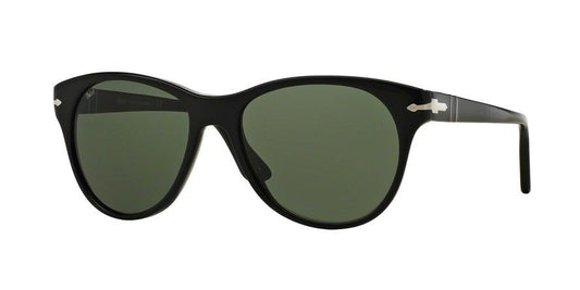 Persol 0PO3134S 95/31 54 Black Sunglasses - Black frame, Green lens