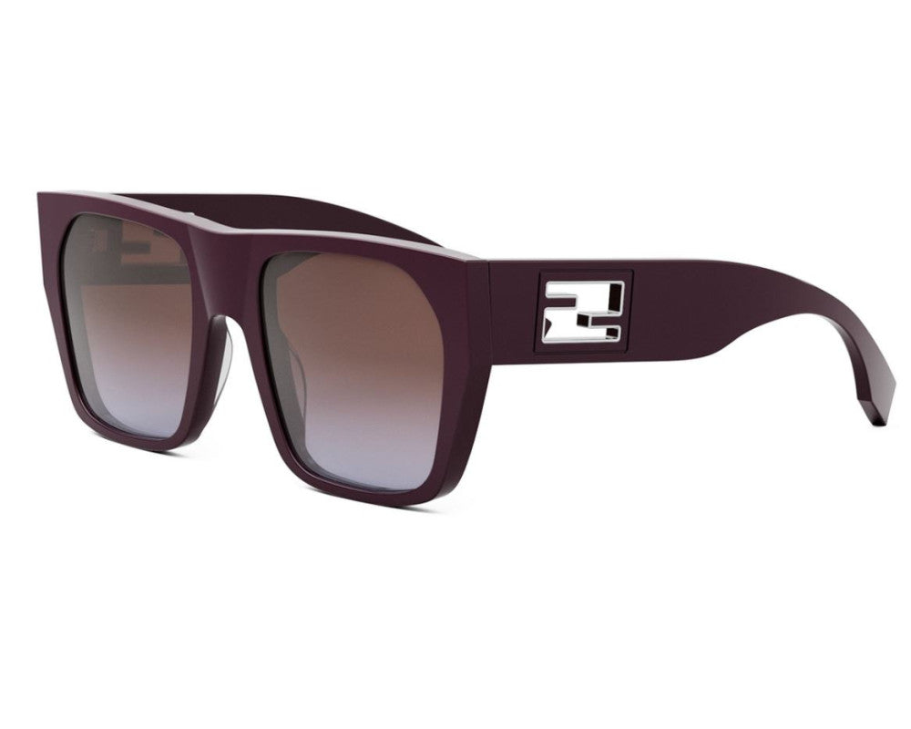 Fendi FE40124I 5481T Burgundy Sunglasses - Red / Burgundy frame, Red lens