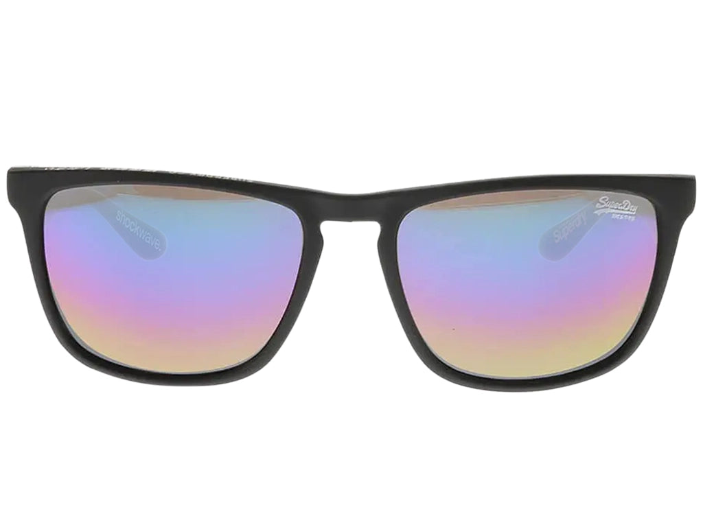 Superdry SDS-SHOCKWAVE-127 Matte Black Sunglasses - Matte Black frame, Multicolour Mirror lens
