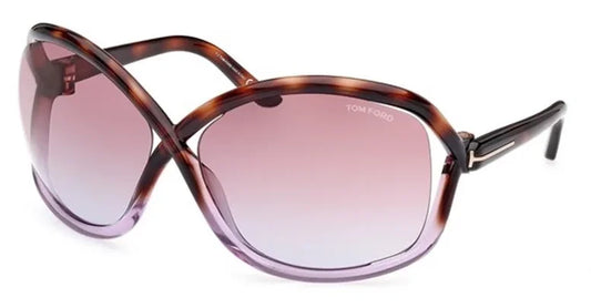 Tom Ford FT1068/S 56Z Havana Sunglasses - Brown / Tortoise frame, Purple lens
