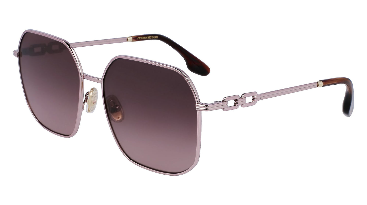 Victoria Beckham VB232S (601) Pink Sunglasses - Rose frame, Purple lens