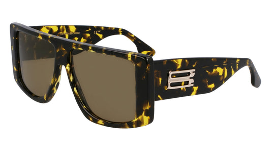 Victoria Beckham VB678S (012) Black Yellow Havnana Sunglasses - Brown frame, Grey lens