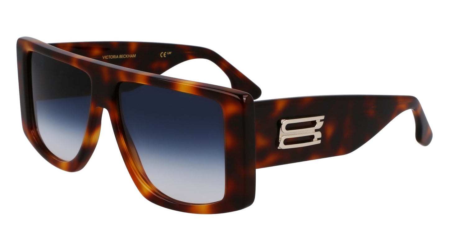 Victoria Beckham VB678S (215) Tortoise Sunglasses - Brown frame, Blue lens