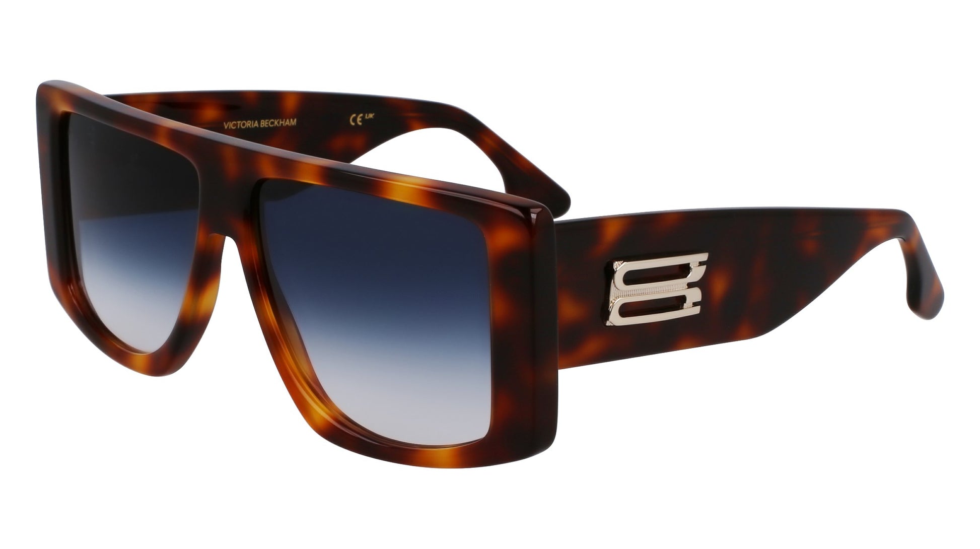 Victoria Beckham VB678S (215) Tortoise Sunglasses - Brown frame, Blue lens