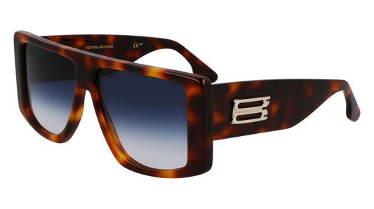 Victoria Beckham VB678S (215) Tortoise Sunglasses - Brown frame, Blue lens